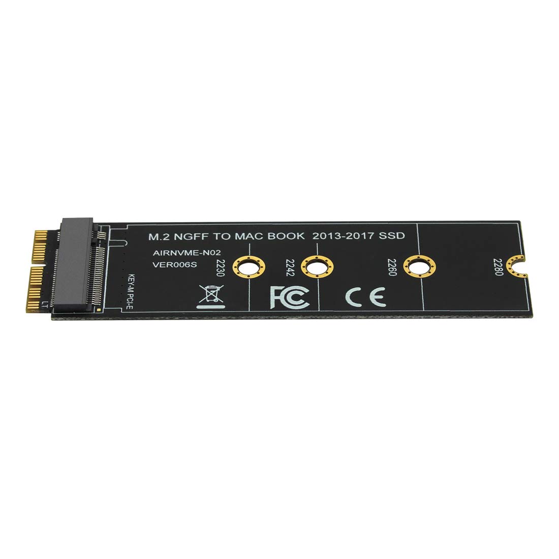 M key M.2 PCIe AHCI SSD Adapter Card for MACBOOK Air 2013 2014 2015 2017 A1465 A1466 Pro A1398 A1502 A1419 2230-2280 SSD