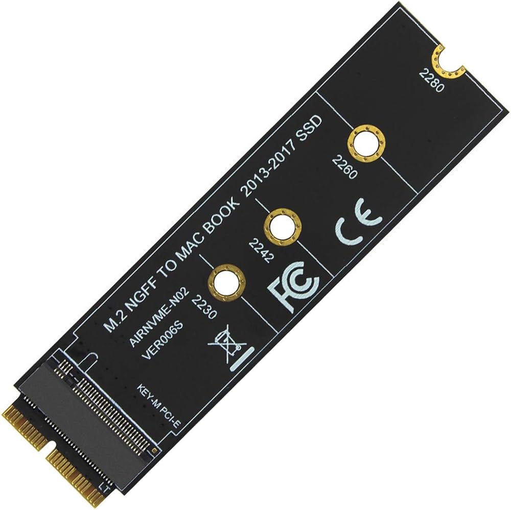 M key M.2 PCIe AHCI SSD Adapter Card for MACBOOK Air 2013 2014 2015 2017 A1465 A1466 Pro A1398 A1502 A1419 2230-2280 SSD - Image 7