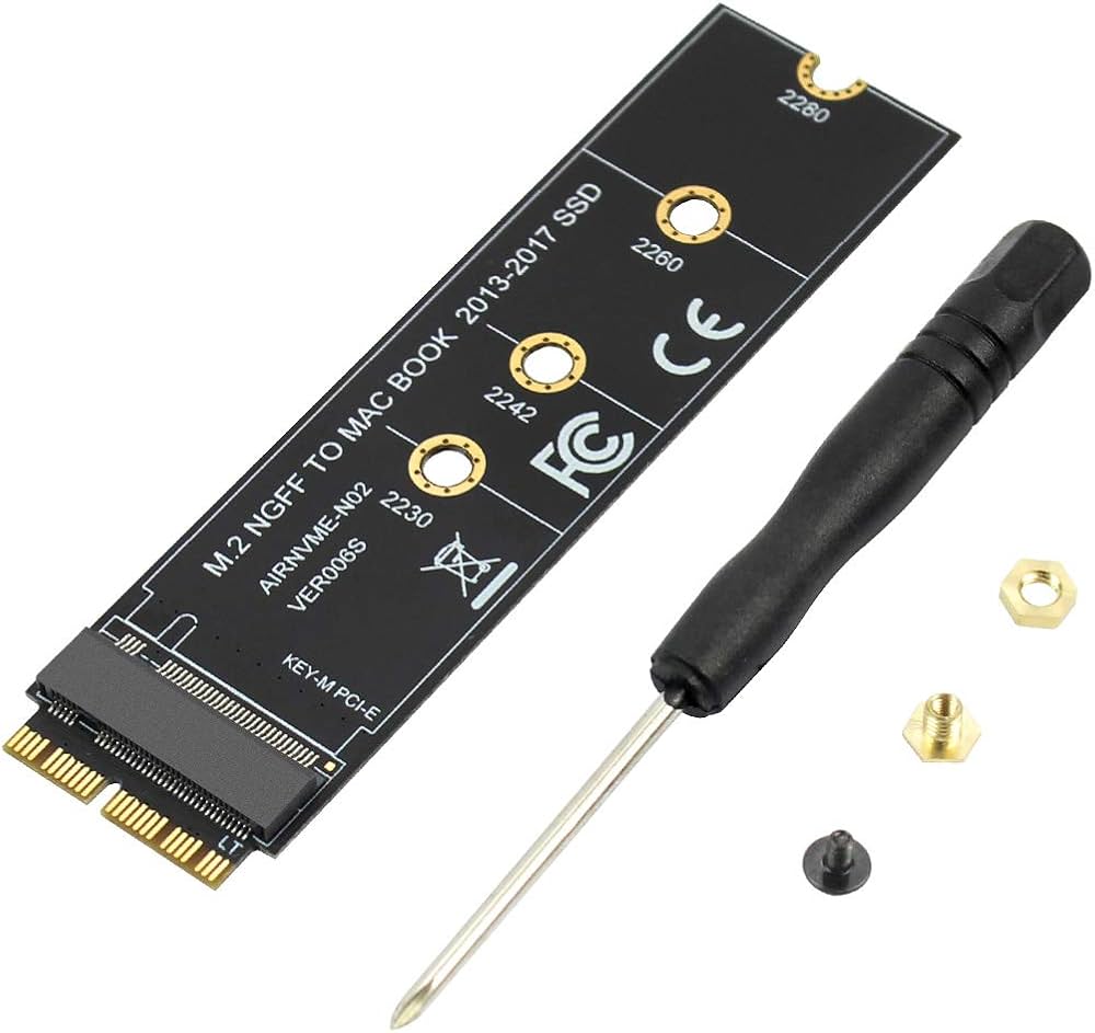 M key M.2 PCIe AHCI SSD Adapter Card for MACBOOK Air 2013 2014 2015 2017 A1465 A1466 Pro A1398 A1502 A1419 2230-2280 SSD - Image 5