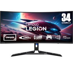 Lenovo Legion R34w-30 34-inch VA Curved WQHD 180Hz Gaming Monitor