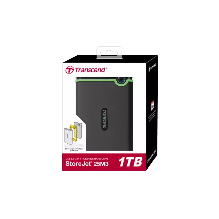 Transcend StoreJet 25M3 1TB Portable External HDD (TS1TSJ25M3S) - Image 6