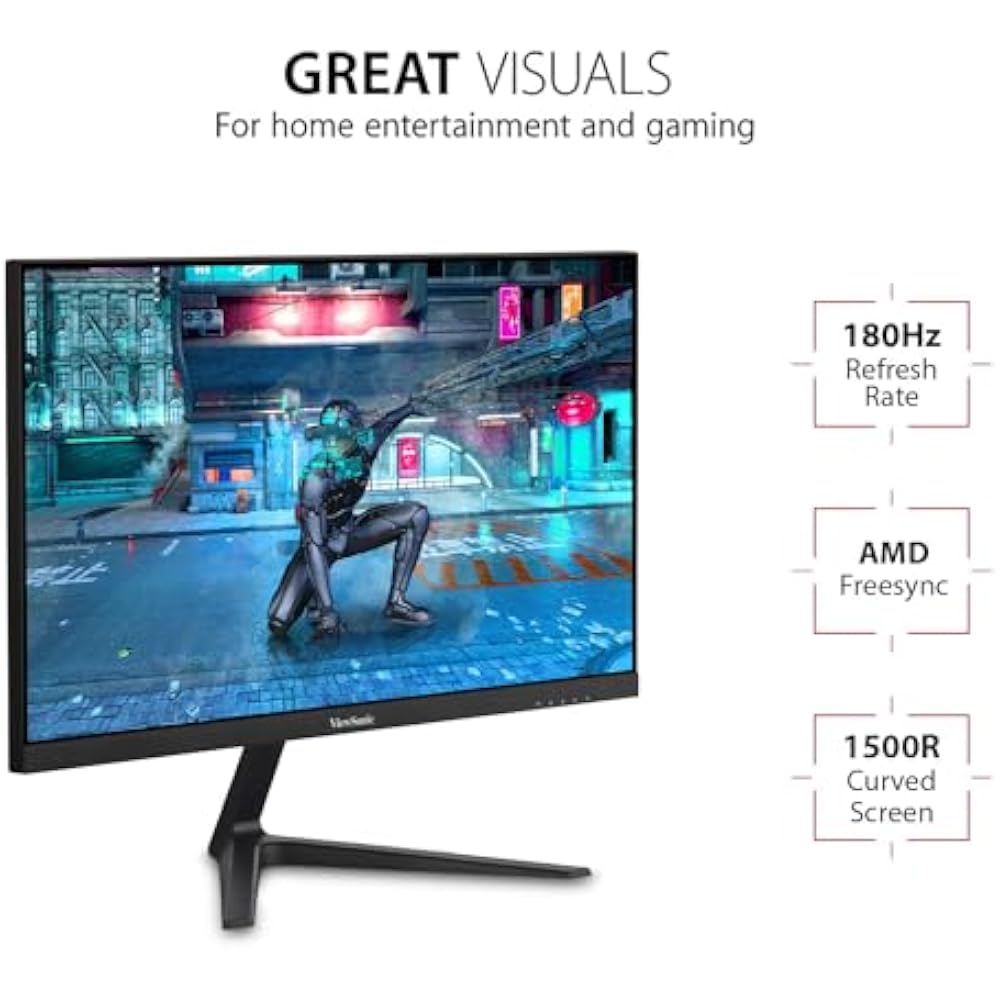 ViewSonic VX2418-PC-MHD 24-Inch FHD 165Hz 1500R Curved Monitor - Image 2