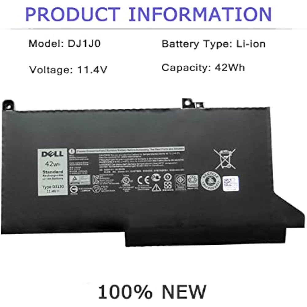 Dell DJ1J0 Original Replacement Battery for Latitude 7280-7490 (42Wh) - Image 2