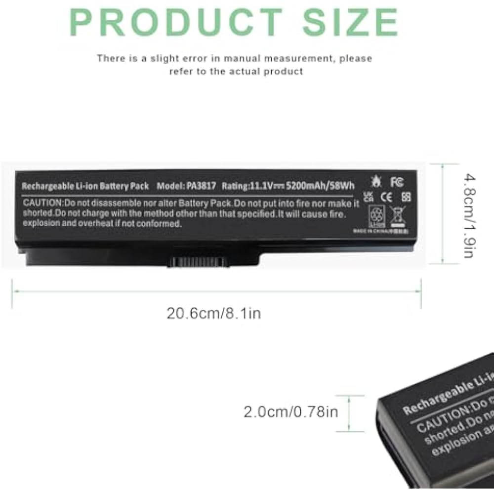 Toshiba PA3817U-1BRS Replacement Battery for Satellite L755/L675/L750/P755/C655/A655 - Image 3
