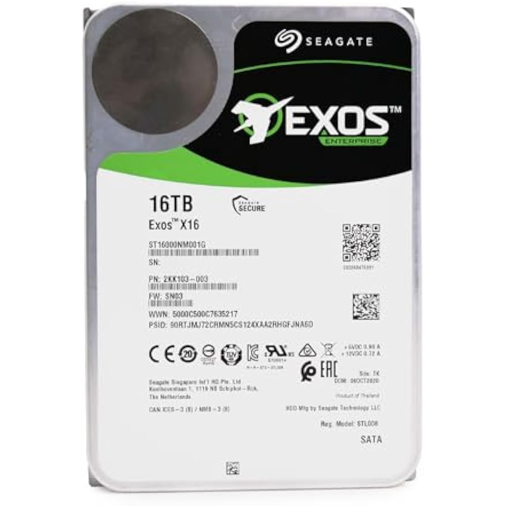Seagate Exos X16 16TB 3.5" Hard Drive (Pullout, Tested) - Image 2