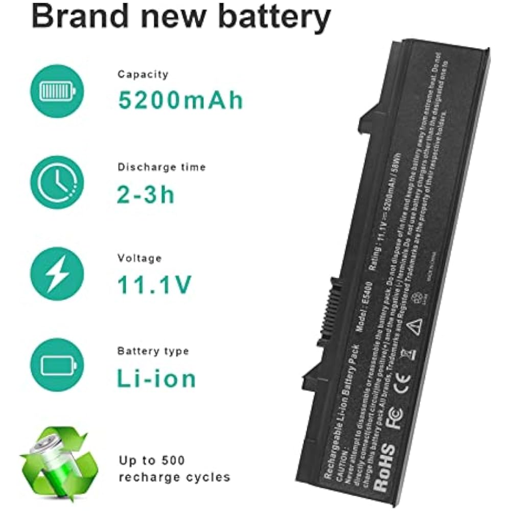 Dell E5400 Replacement Battery for Latitude E5400/E5410/E5500/E5510 - Image 2
