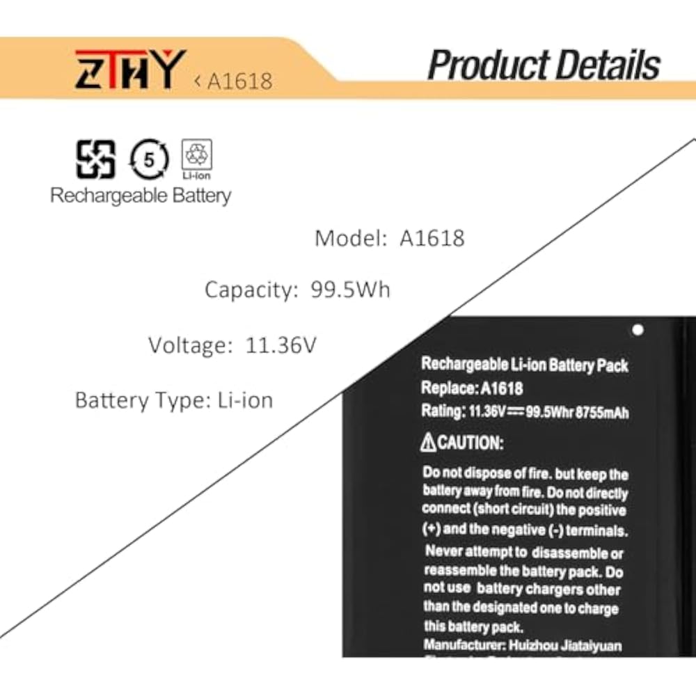 Apple A1494/A1618 Replacement Battery for MacBook Pro 15" Retina A1398 (2013-2015) - Image 3