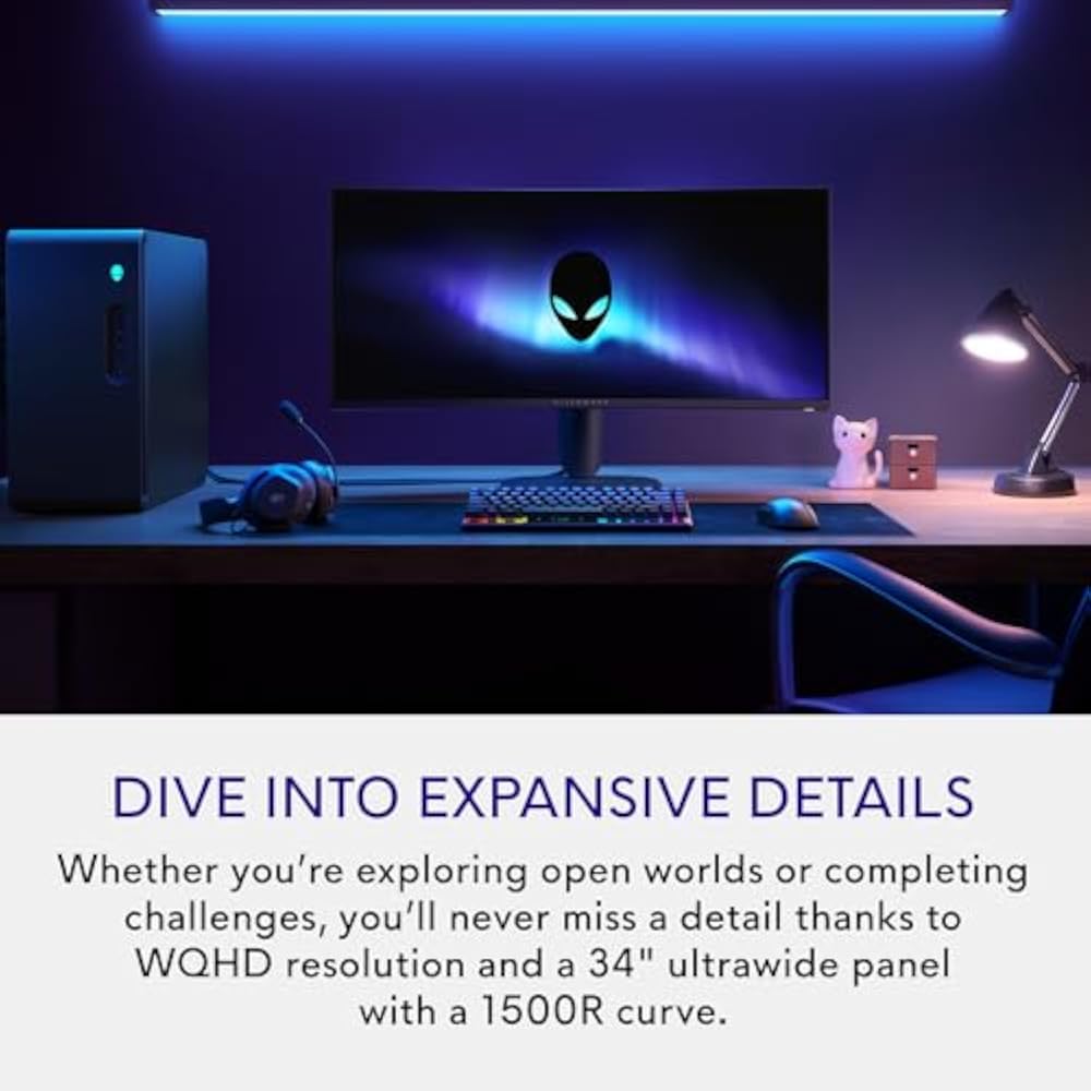 Alienware AW3425DWM 34-Inch WQHD Curved Gaming Monitor - Image 2