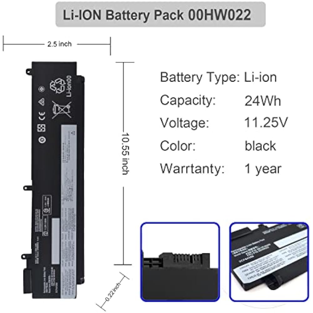 Lenovo 00HW022 Original Replacement Battery for ThinkPad T460s/T470s (External) - Image 2