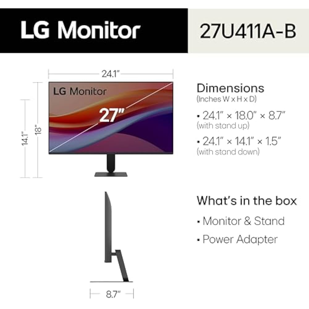 LG 27U411A-B 27-Inch Full HD IPS Monitor 120Hz - Image 3