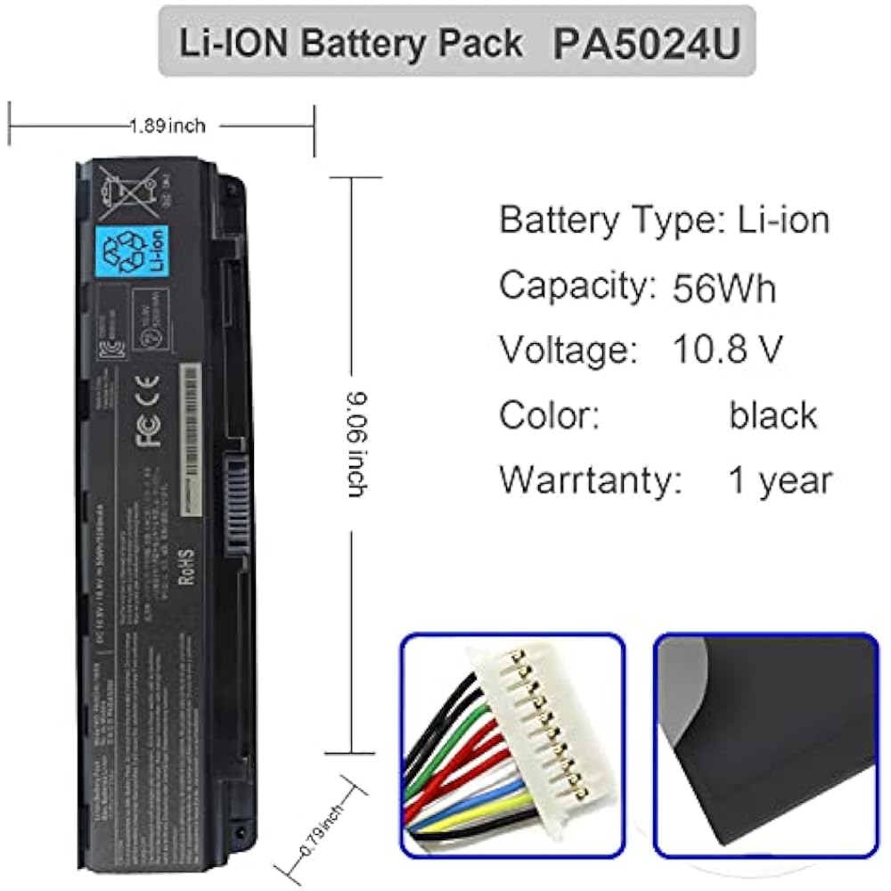 Toshiba PA5024U-1BRS Replacement Battery for Satellite C850/L800/L850/C855/C870/L855/L870 - Image 2