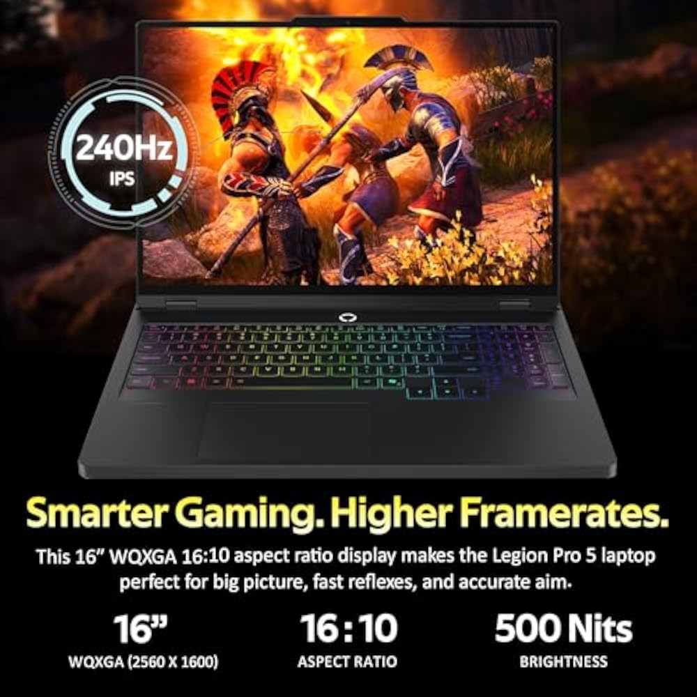 Lenovo Legion Pro 5 16IRX10 Intel Core i7-14650HX 16GB RAM 1TB SSD RTX 5060 8GB 16" WQXGA 240Hz Eclipse Black RGB Backlit - Image 4