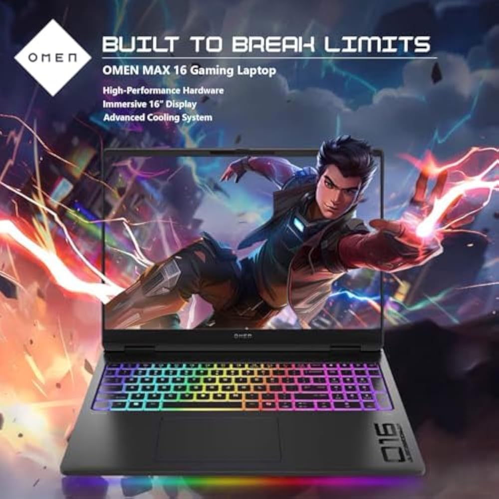 HP Omen Max 16 Intel Core Ultra 9 275HX 32GB RAM 2TB SSD RTX 5070 Ti 12GB 16" Shadow Black - Image 2