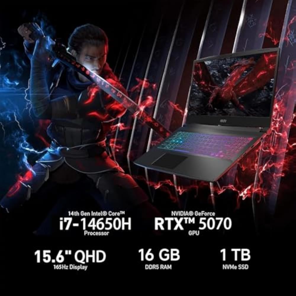 MSI Katana 15 HX B14WGK-061XPL Intel Core i7-14650HX 16GB RAM 1TB SSD RTX 5070 8GB 15.6" QHD 165Hz - Image 3
