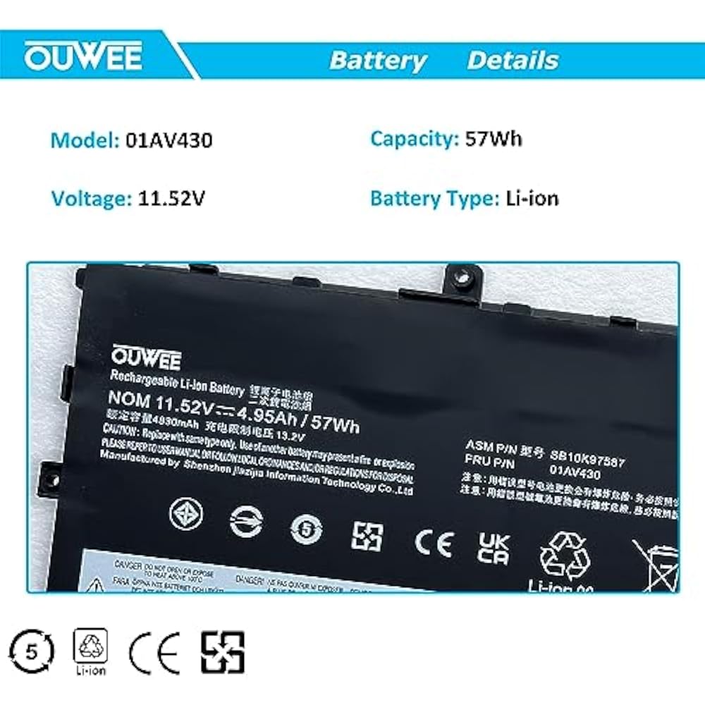 Lenovo 01AV430 Original Replacement Battery for ThinkPad X1 Carbon 5th/6th Gen - Image 2