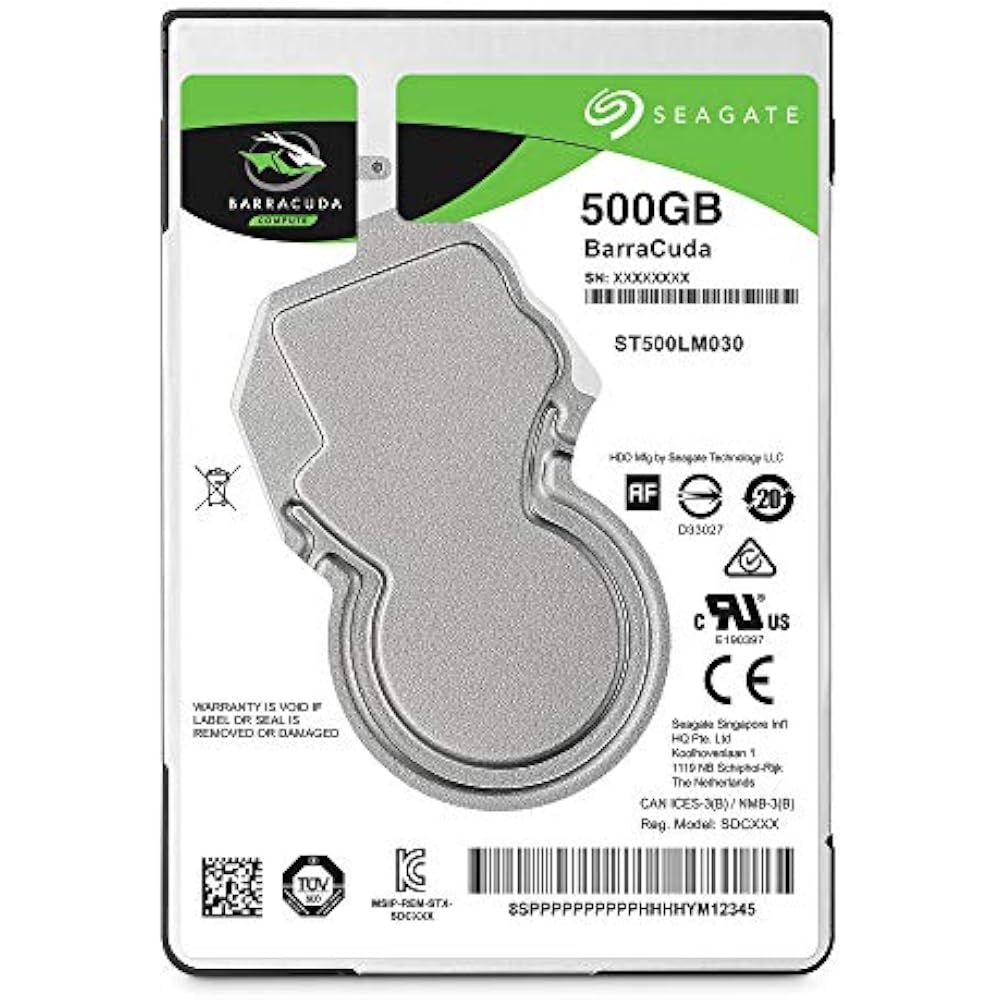 Seagate BarraCuda 500GB 2.5" Laptop Hard Drive - Slim/7mm (Pullout, Tested) - Image 2