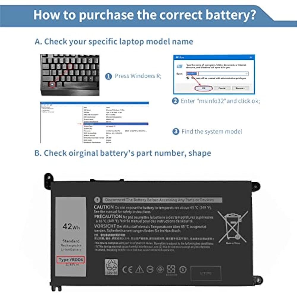 Dell YRDD6 Original Replacement Battery for Inspiron 14/15/17 Series - Image 2