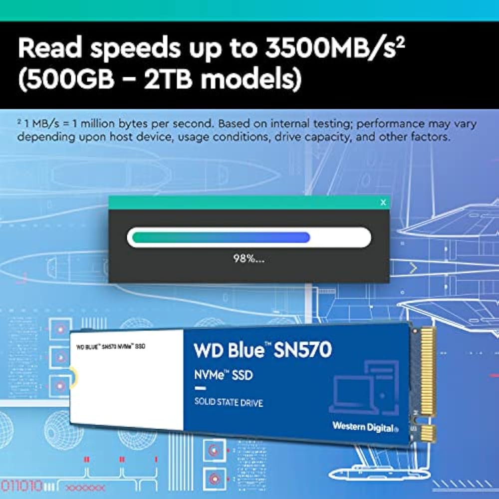 WD Blue SN570 (WDS100T3B0C) 1TB M.2 NVMe SSD - Single Cut (Pullout, Tested) - Image 3