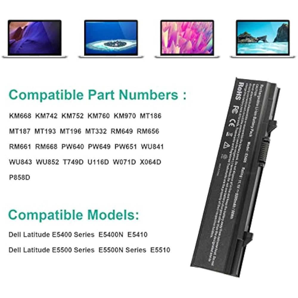 Dell E5400 Replacement Battery for Latitude E5400/E5410/E5500/E5510 - Image 3