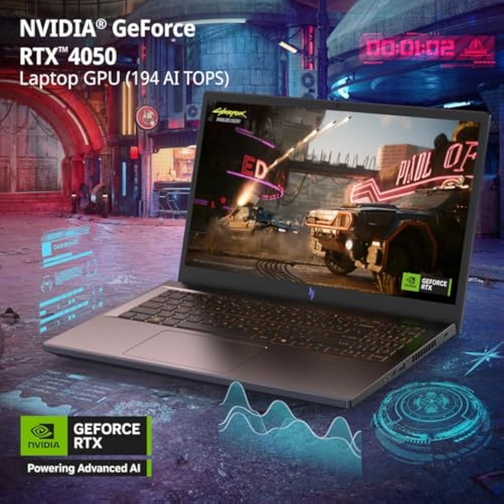 Acer Nitro V 15 ANV15-52-70SQ Intel Core 7 240H 16GB RAM 512GB SSD RTX 4050 6GB 15.6" FHD 165Hz Titanium Black - Image 3
