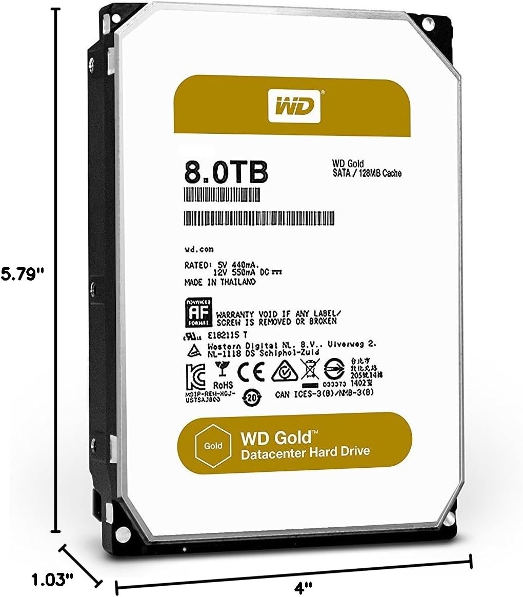 WD Gold 8TB 3.5" Enterprise Hard Drive (Pullout, Tested) - Image 2