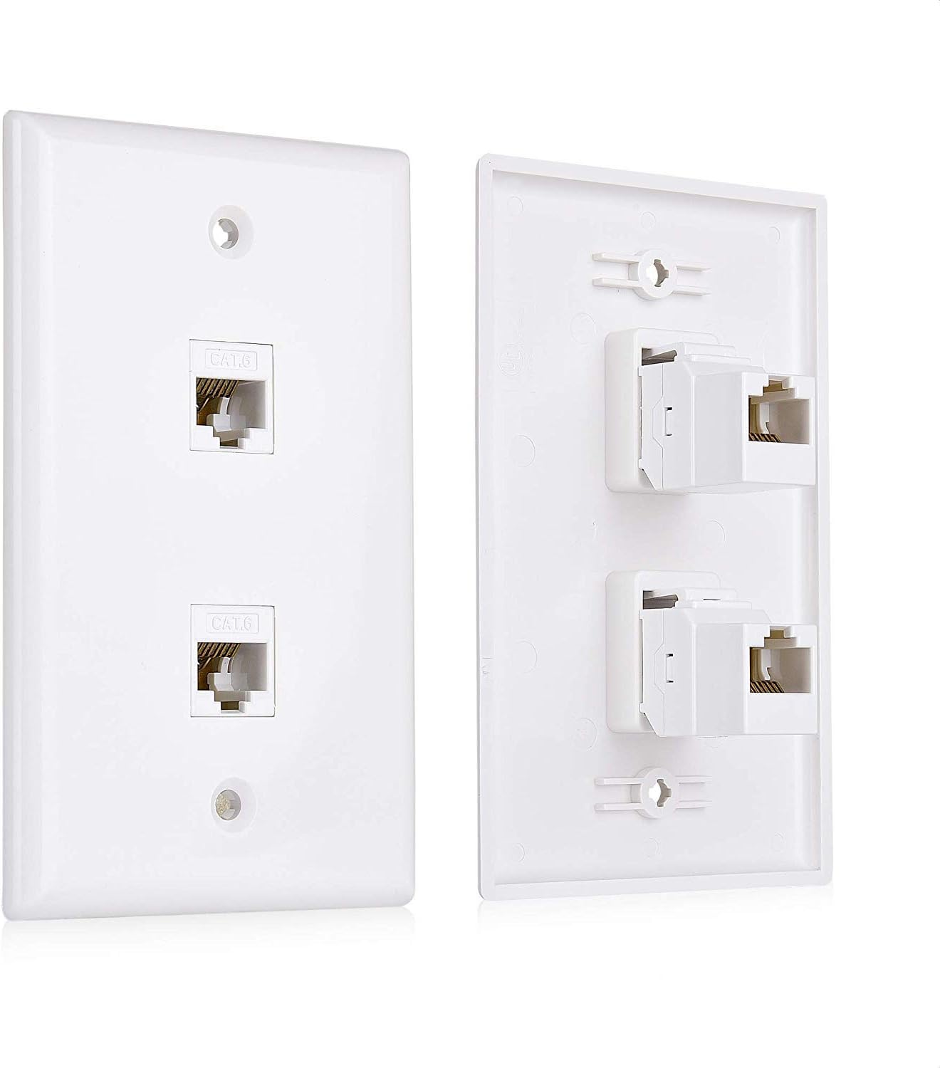 Cat6 Wall Socket Faceplate Double Port