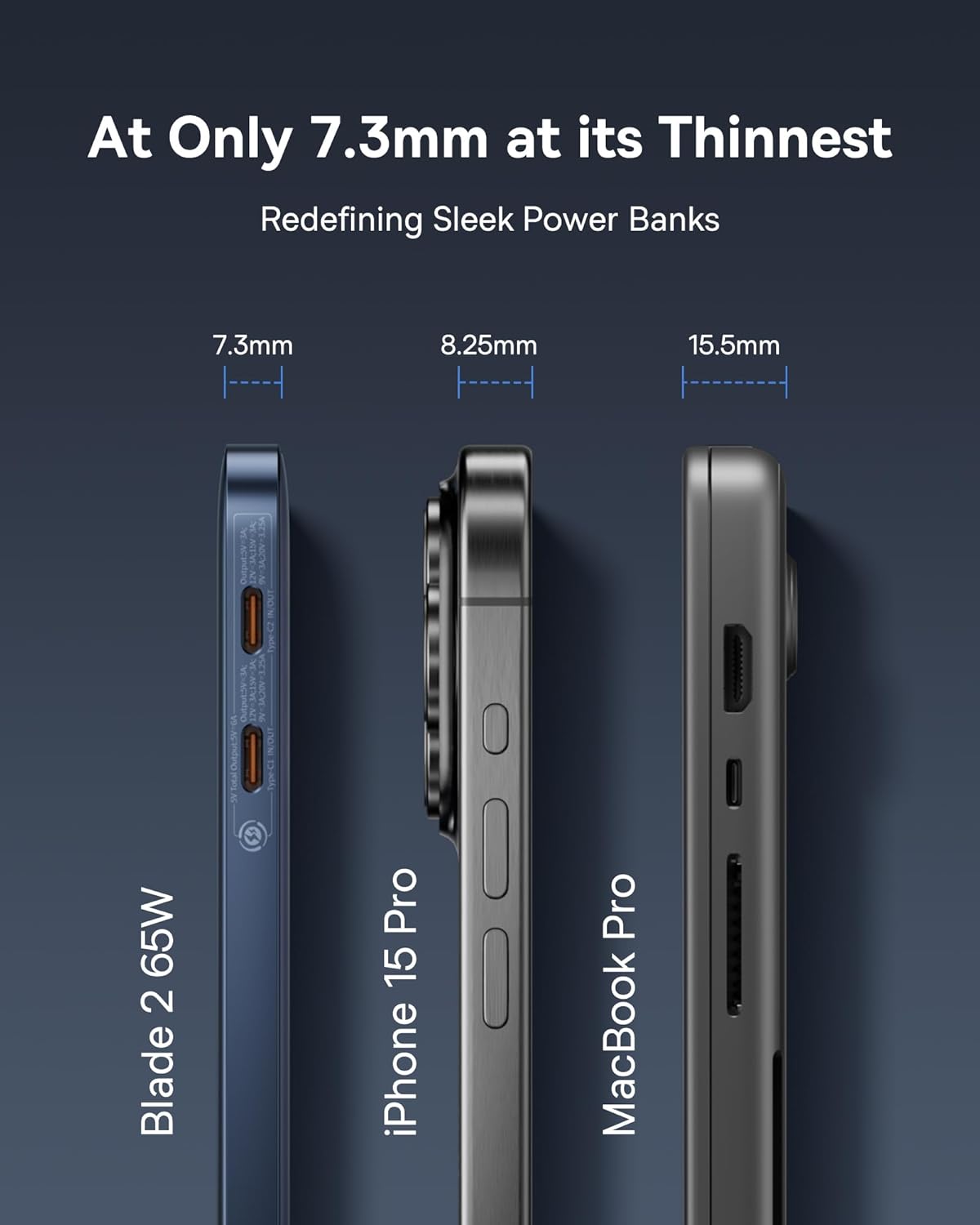 Baseus Blade 2 12000mAh 65W Powerbank with USB-C Cable - Image 2