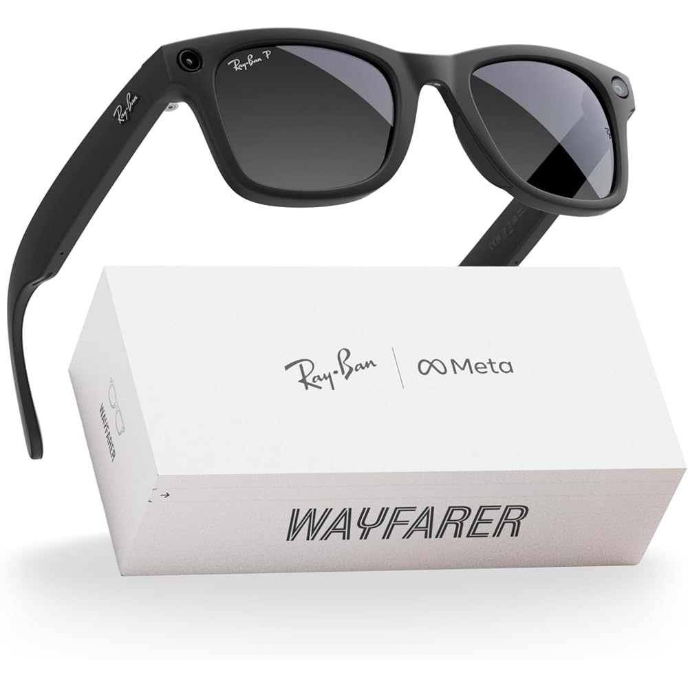 Meta Ray-Ban Wayfarer Smart Glasses, Black Frame / Graphite Lens (RW4006)