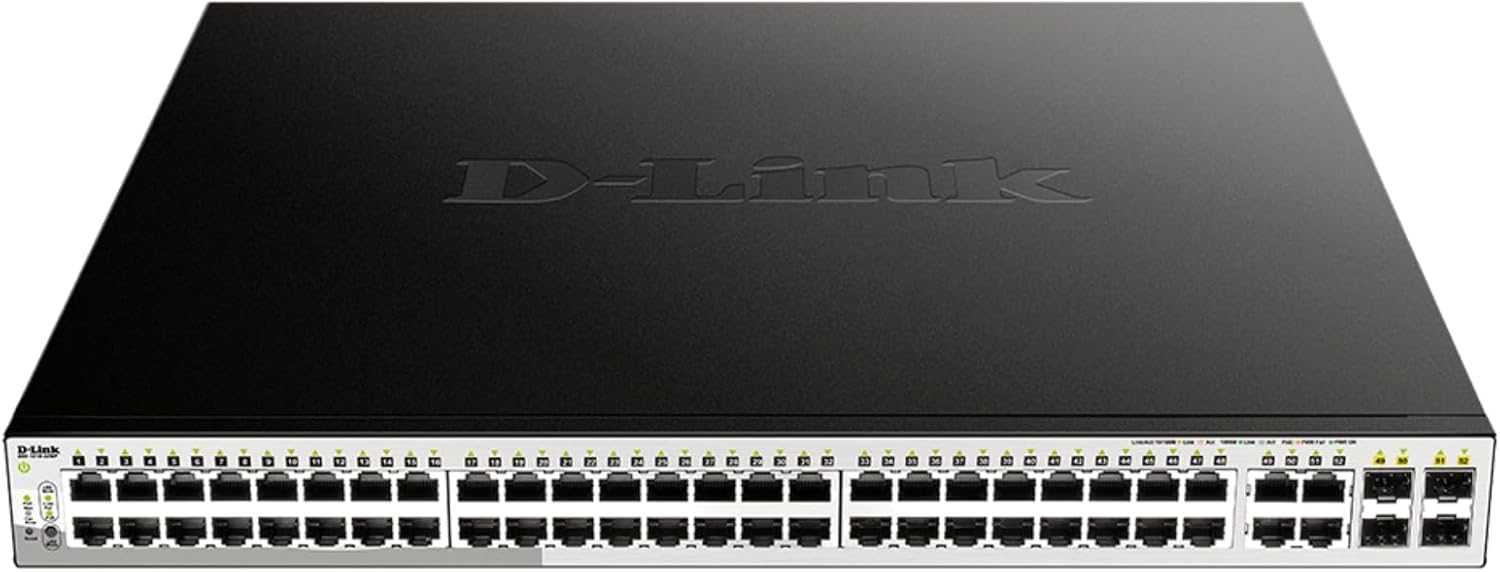 D-Link DGS-1210-52MPP 48-Port PoE Plus 4 Gigabit SFP Ports Web Smart Switch