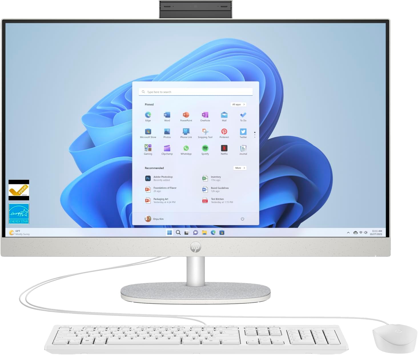 HP All-in-One 27-cr2038nh Intel Core Ultra 7 255U 8GB RAM 512GB SSD Touch Black - Image 2