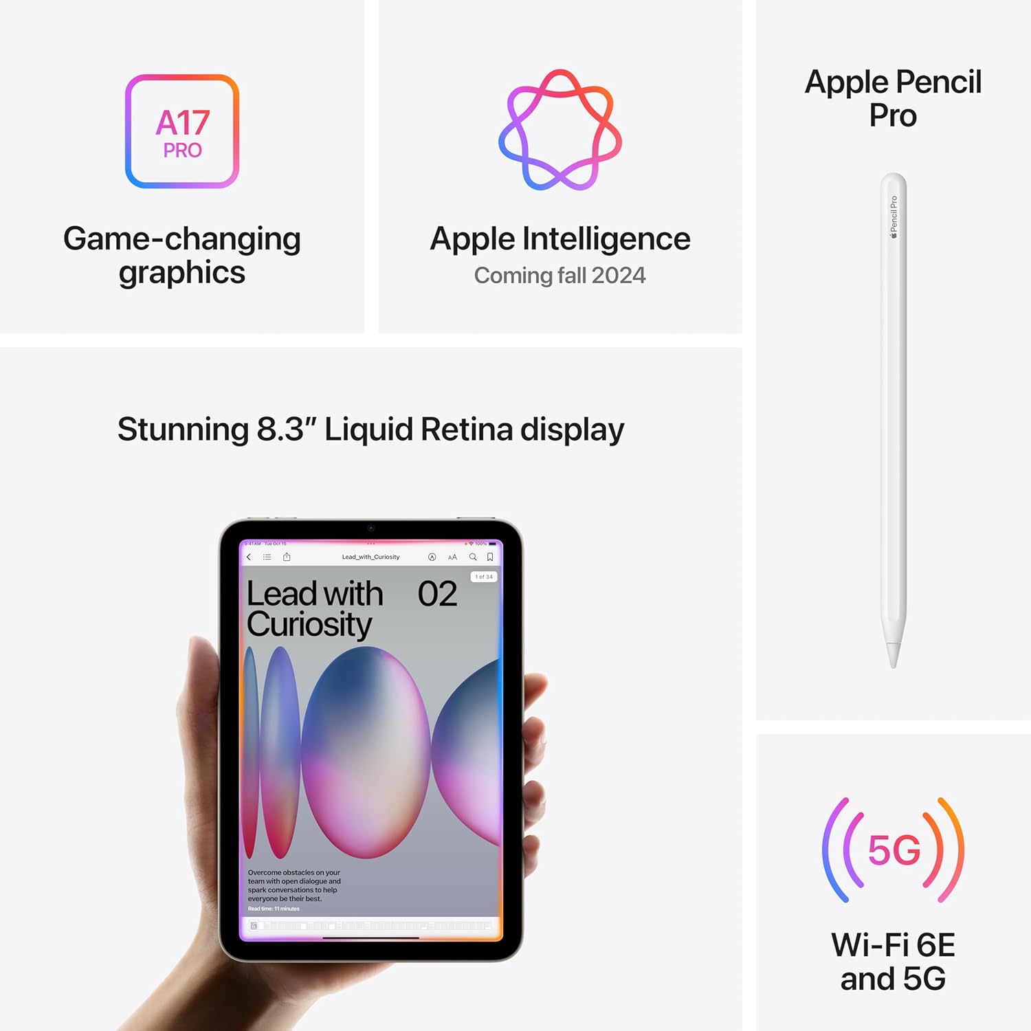 Apple iPad Mini 7th Gen, 256GB, Wi-Fi + Cellular - Image 4