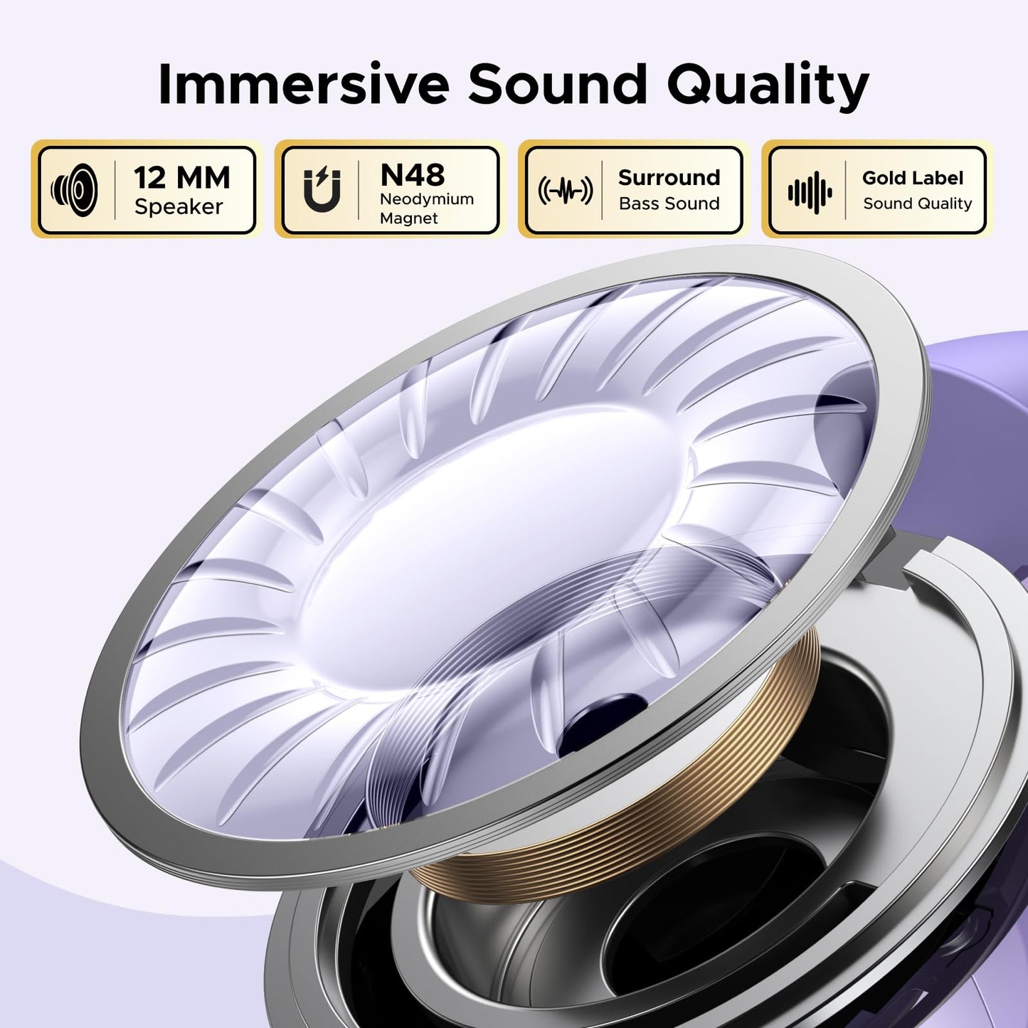 UGREEN WS209 HiTune S3 Open-Ear True Wireless Bluetooth Earbuds Purple - Image 3