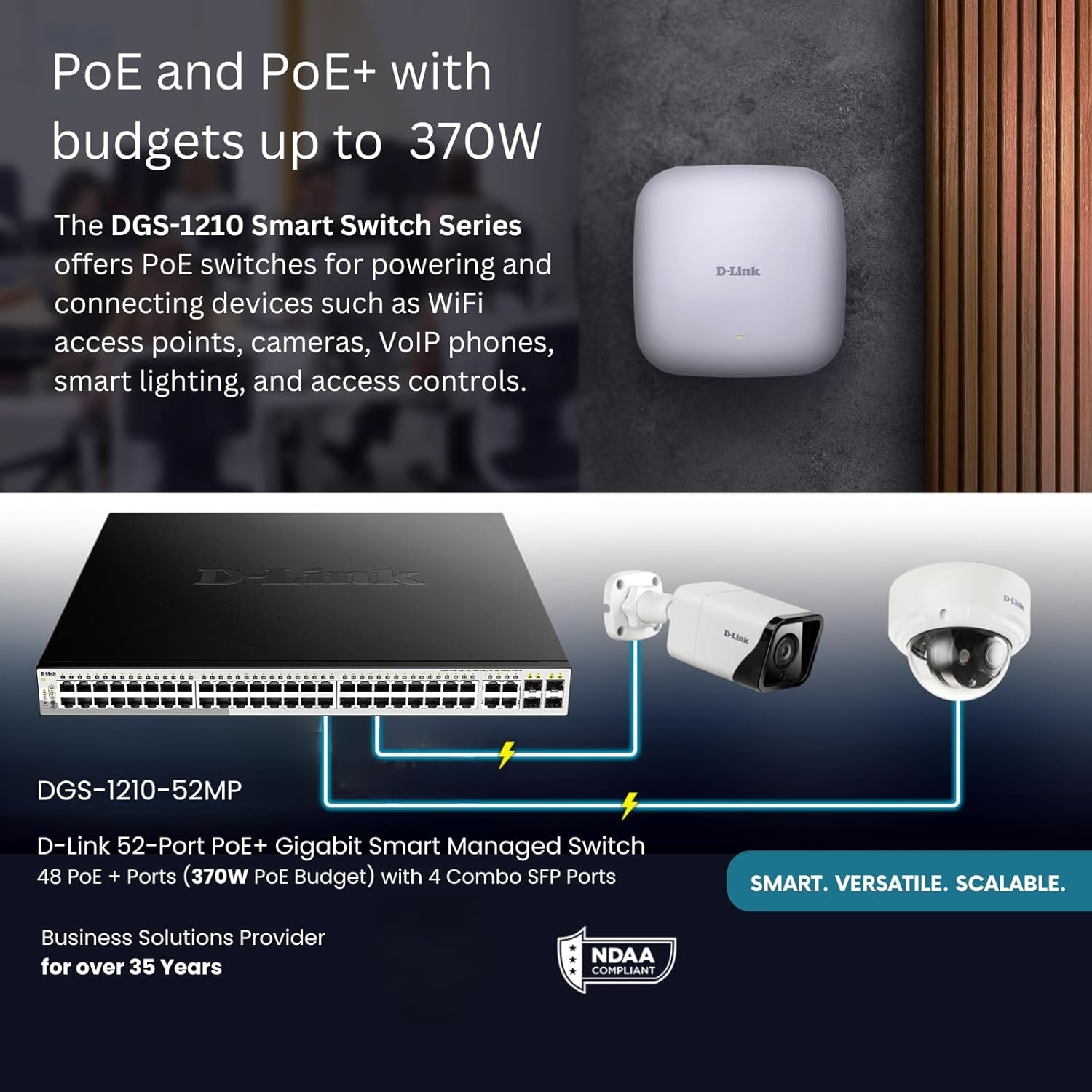 D-Link DGS-1210-52MPP 48-Port PoE Plus 4 Gigabit SFP Ports Web Smart Switch - Image 2