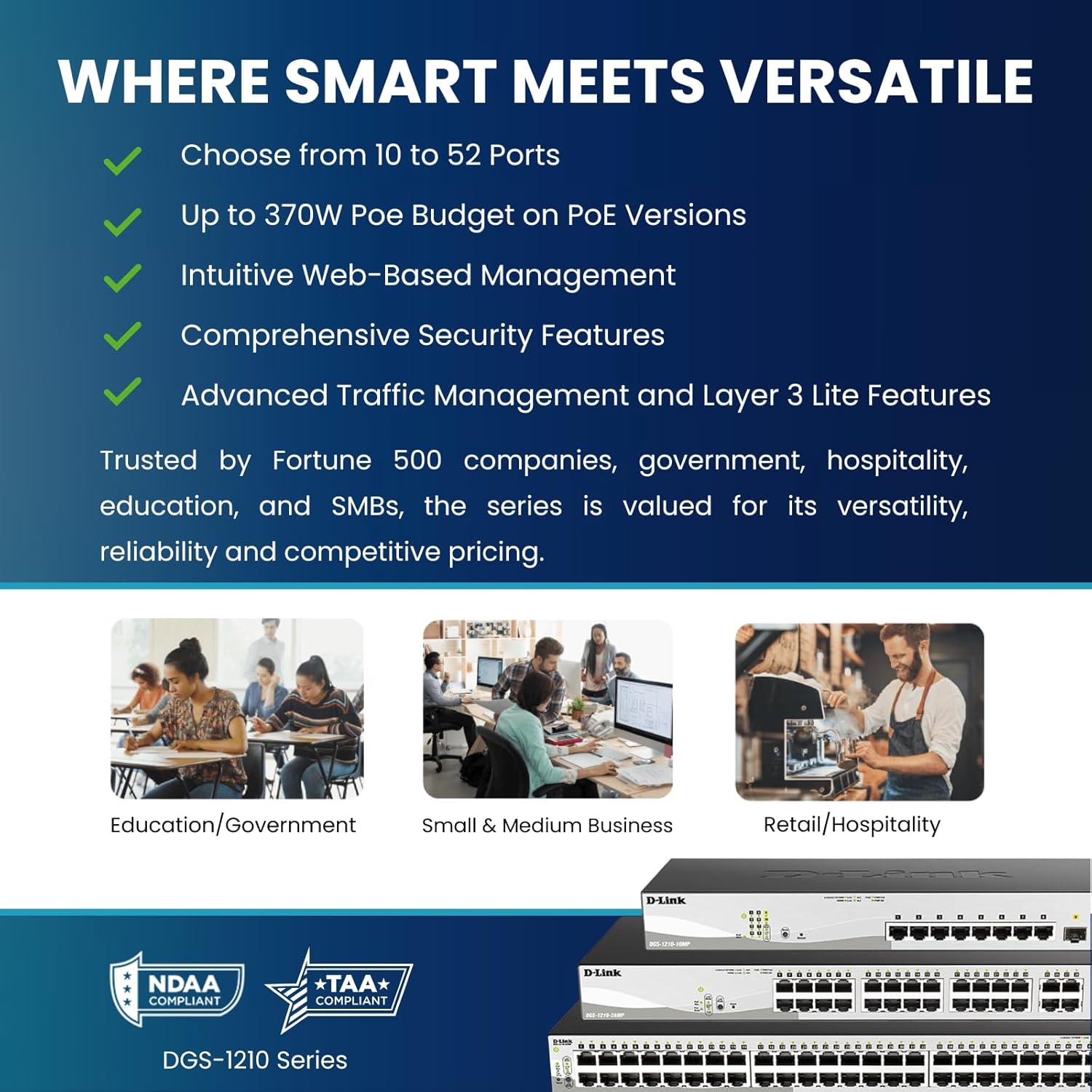 D-Link DGS-1210-52MPP 48-Port PoE Plus 4 Gigabit SFP Ports Web Smart Switch - Image 4