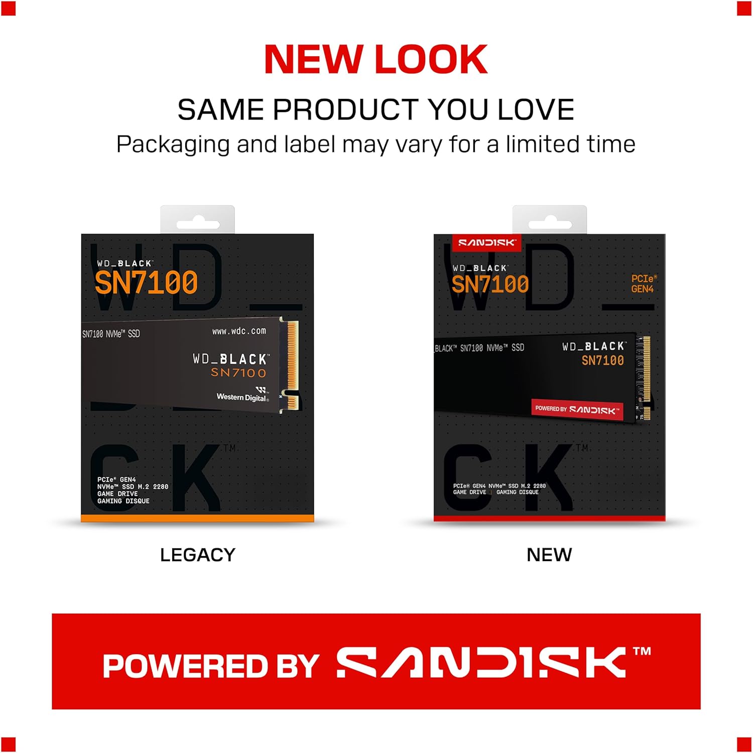 WD Black SN7100 Internal SSD NVMe 1TB M.2 2280 PCIe Gen4 - Image 2