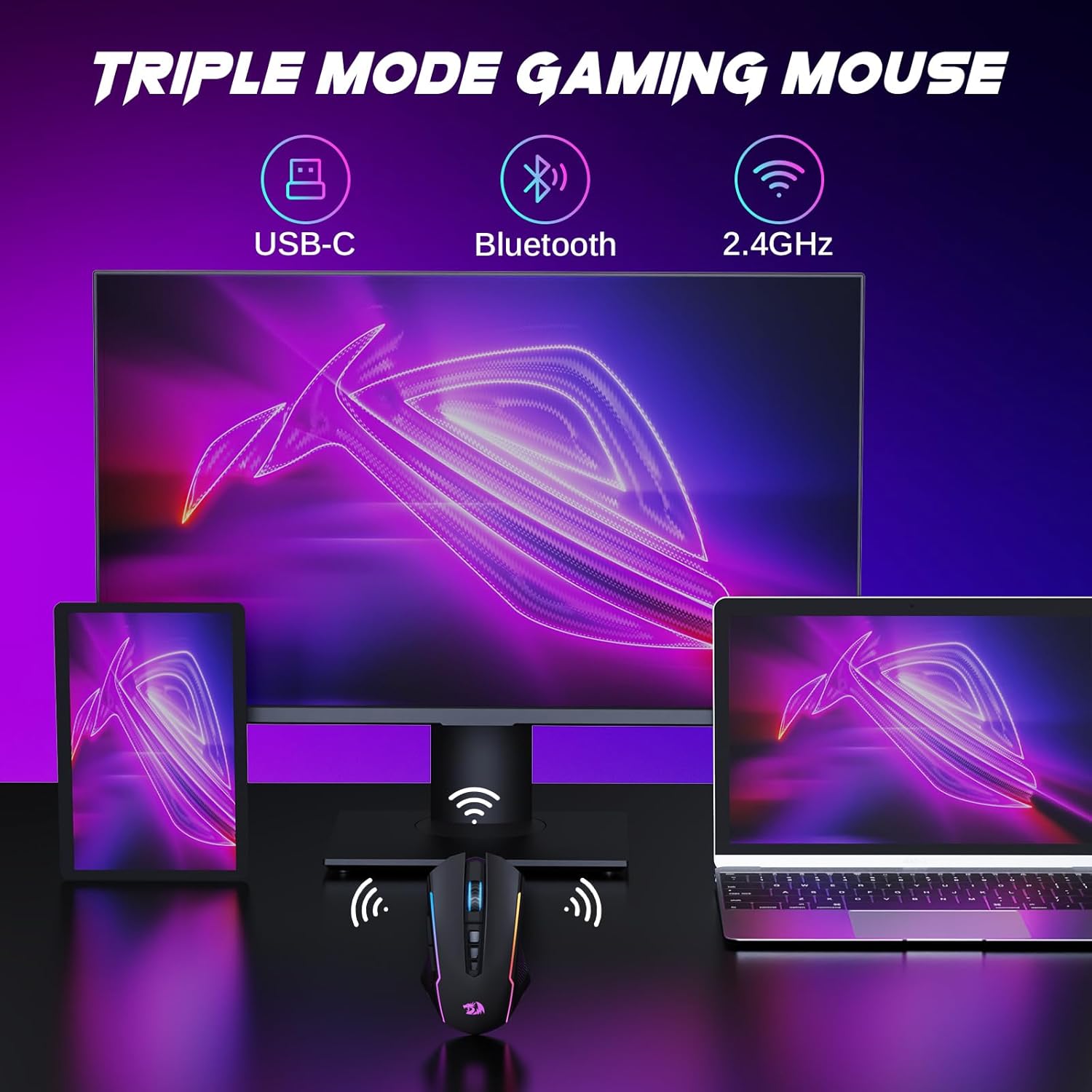 Havit Gaming Series Tri-Mode Wireless Gaming Mouse HV-MS1020WB - Image 2