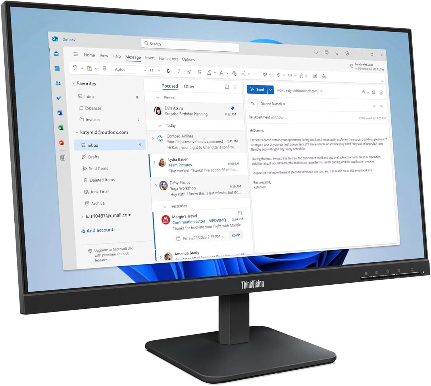 Lenovo ThinkVision S24-4e 23.8 Inch FHD Monitor - Image 3