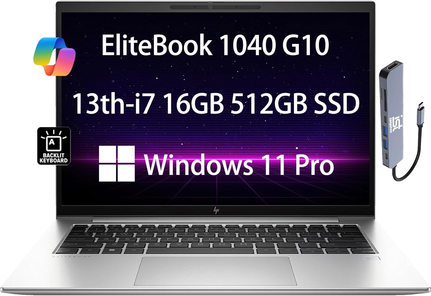 HP EliteBook 1040 G10 Intel Core i7-1355U 16GB RAM 512GB SSD 14" DOS 5 Years NBD On-Site Warranty