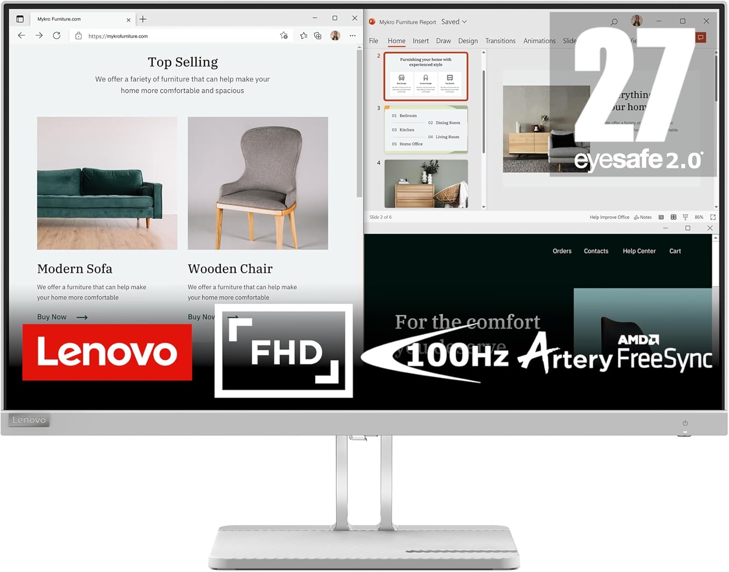 Lenovo L27E-40 27-Inch FHD Monitor