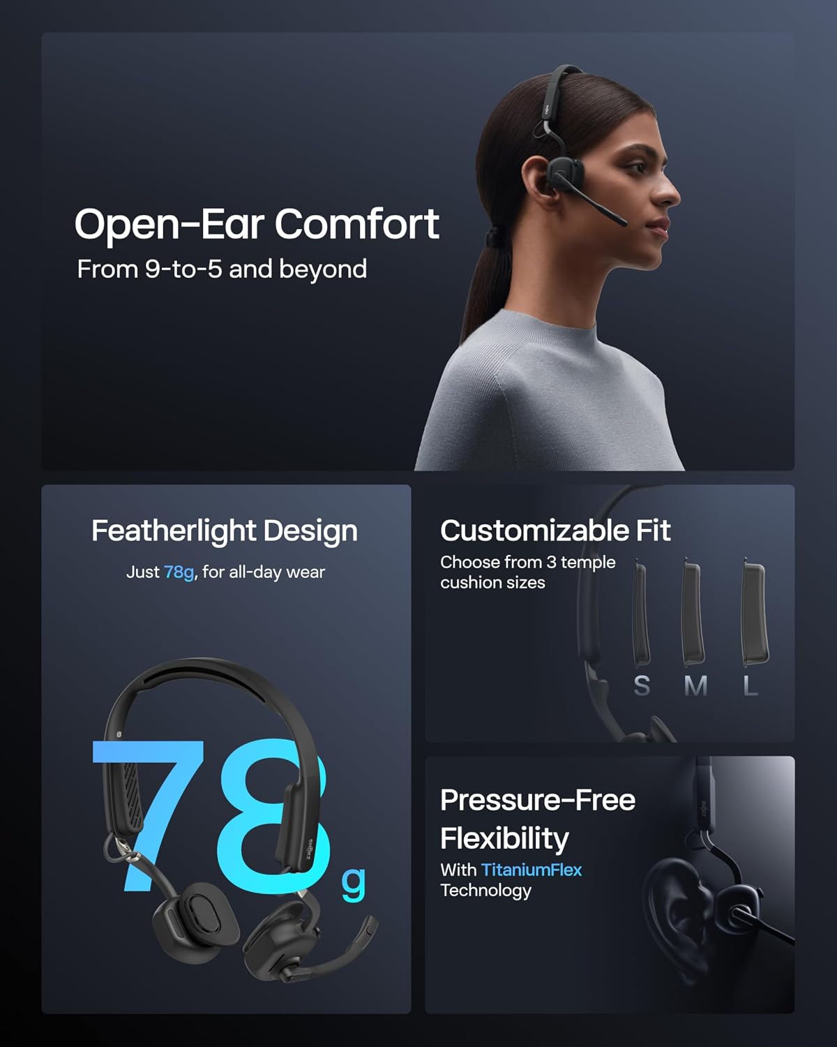 Shokz OpenMeet Bone Conduction Business Headphones - Image 3