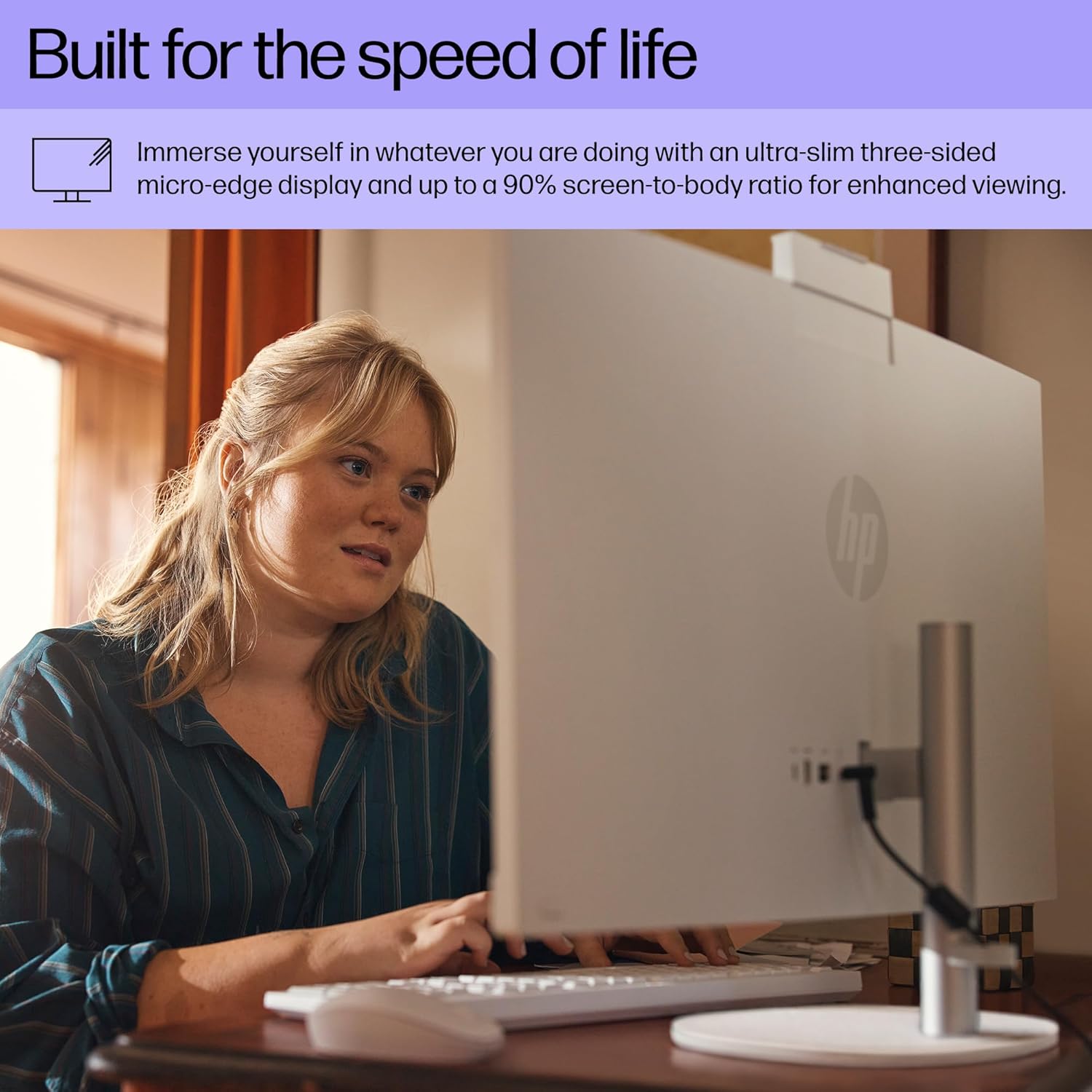 HP All-in-One 27-cr2039nh Intel Core Ultra 5 225U 8GB RAM 512GB SSD Touch White - Image 3