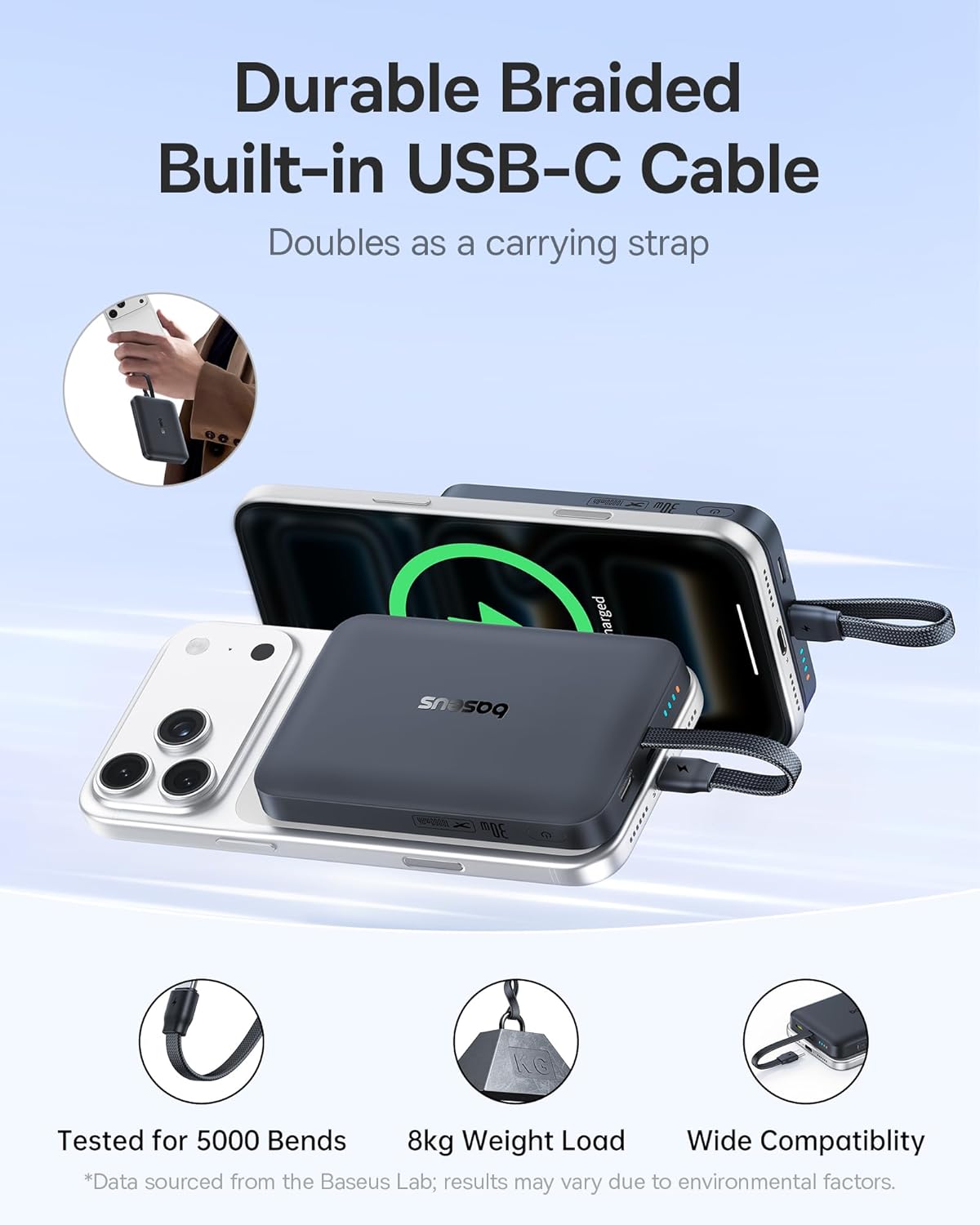 Baseus Magnetic Mini Wireless Powerbank 10000mAh 30W, Black - Image 2