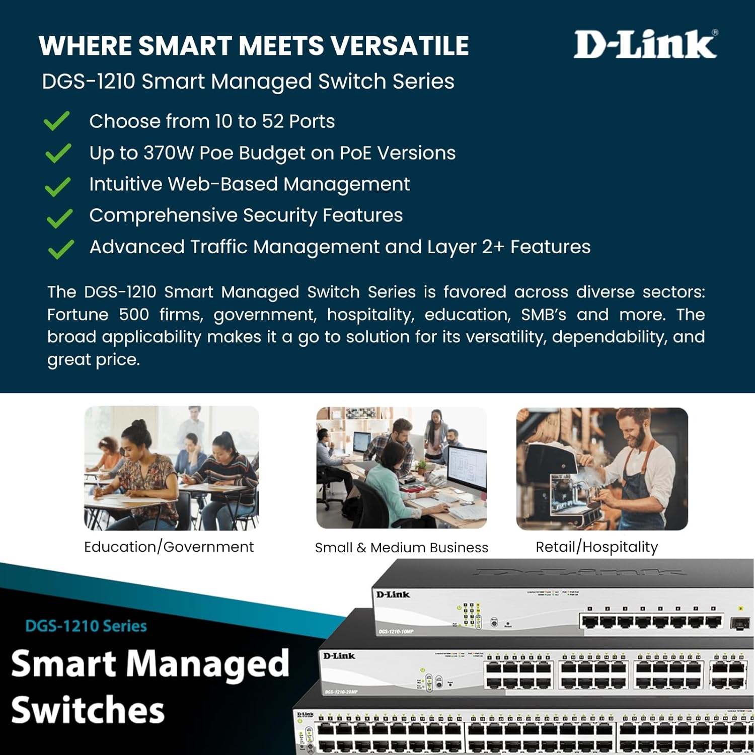 D-Link DGS-1210-52 52-Port Gigabit Smart Managed Switch Non-PoE - Image 3