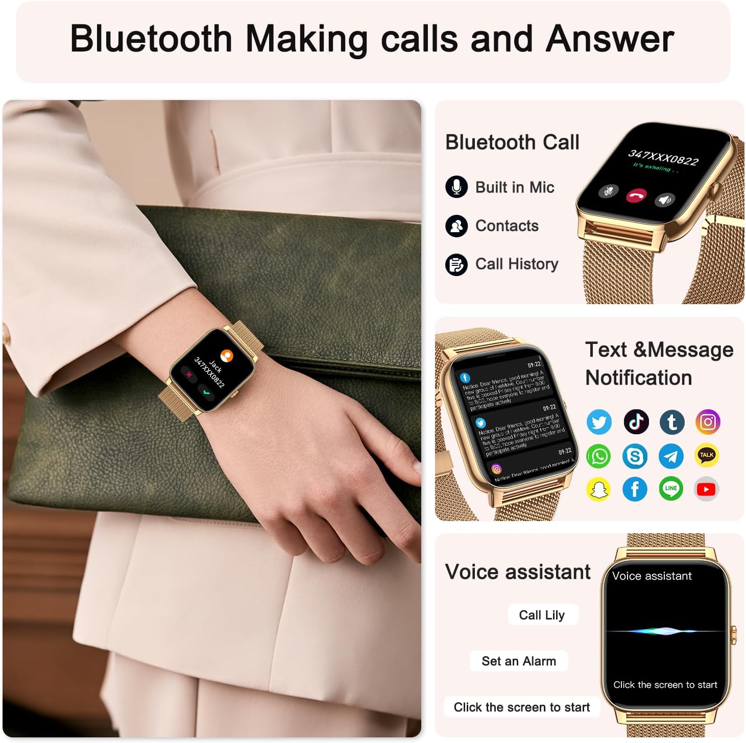 Havit Sugarcube AMOLED Ladies Smart Watch HV-M9060 - Image 2