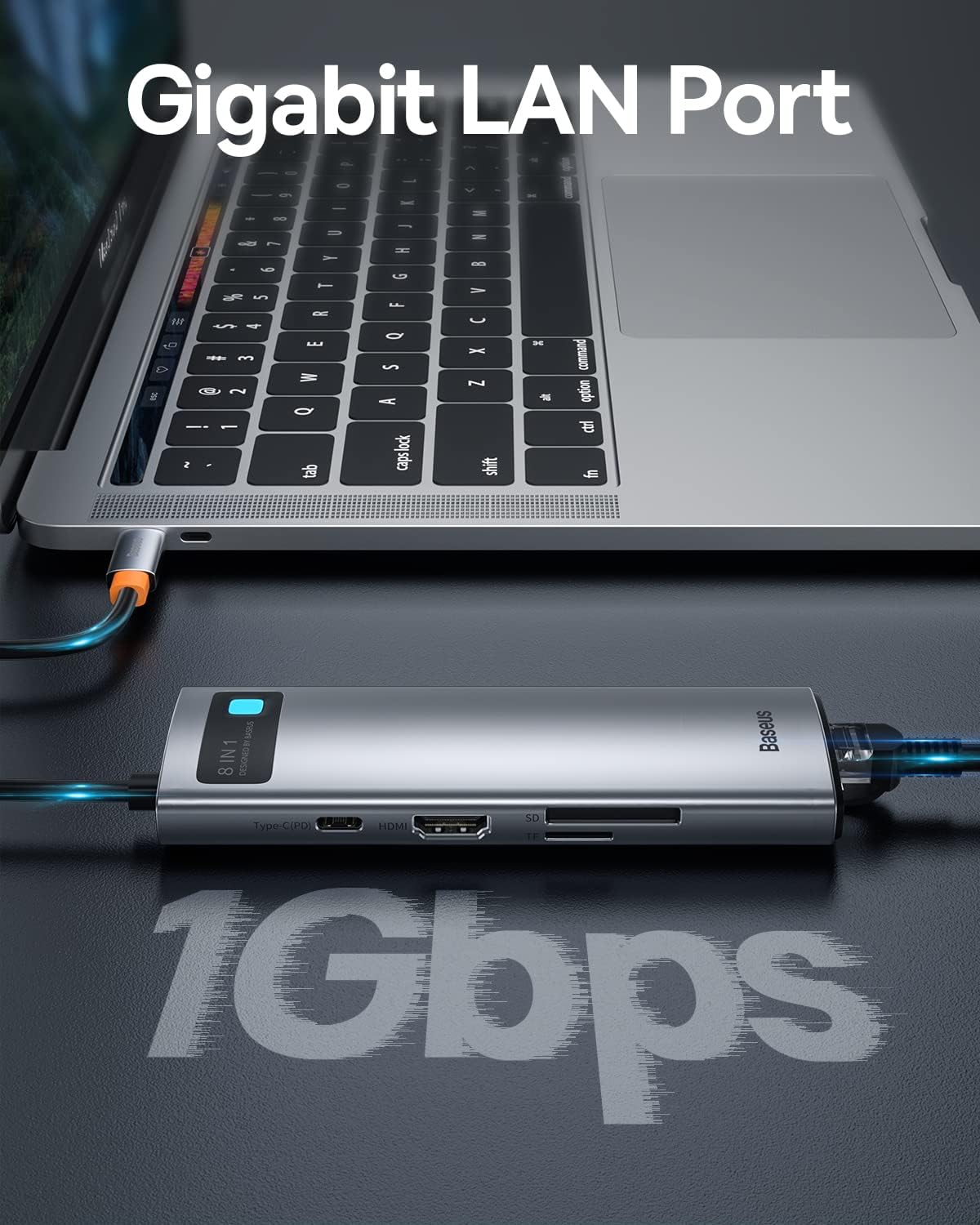 Baseus Metal Gleam 8-in-1 USB-C Hub - Image 4