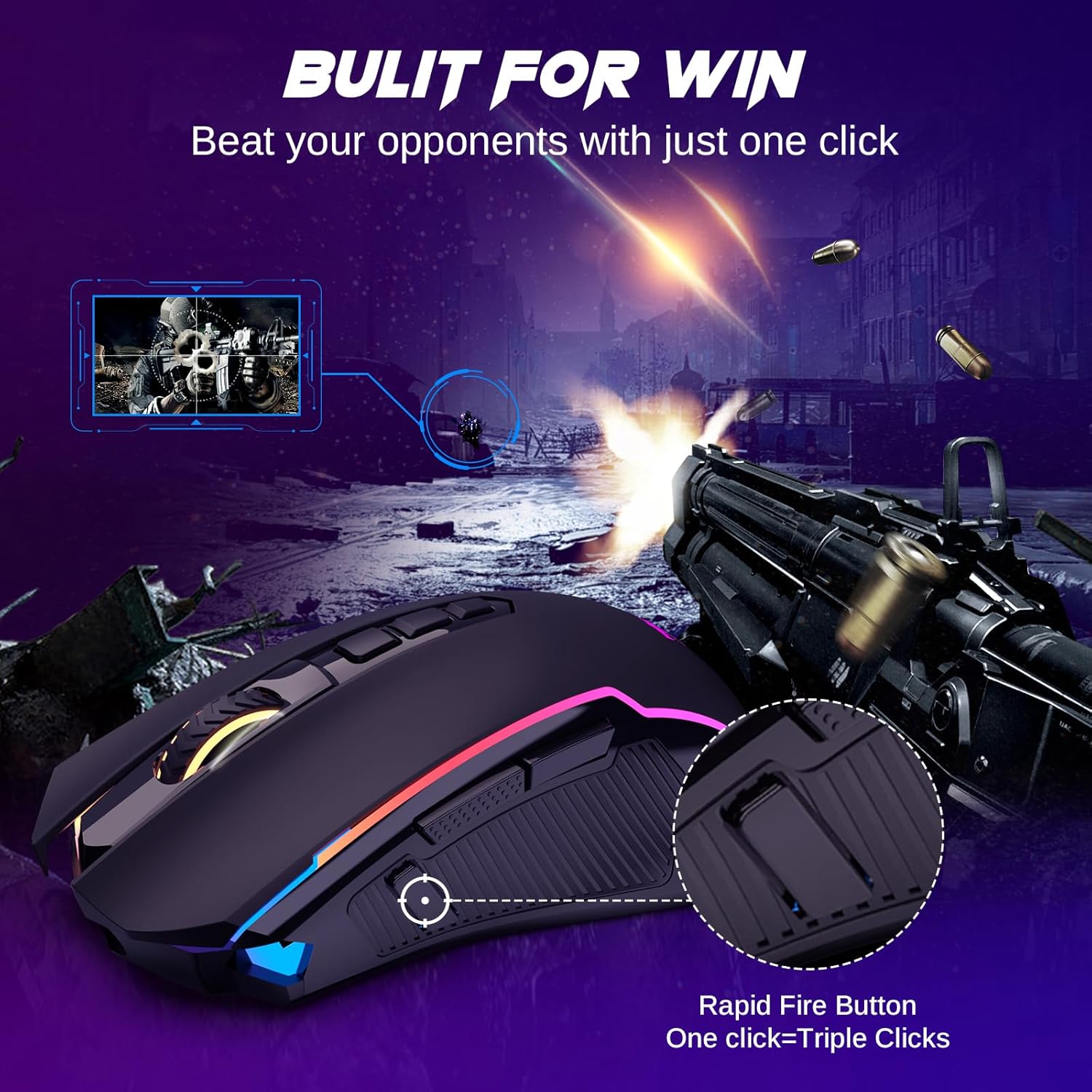 Havit Quad-Mode Gaming Mouse Silent Switch HV-MS966WB - Image 2