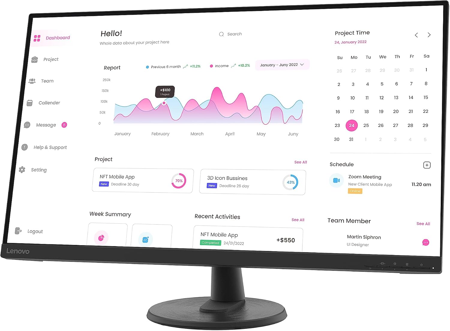 Lenovo D32-40 32-Inch Monitor - Image 3