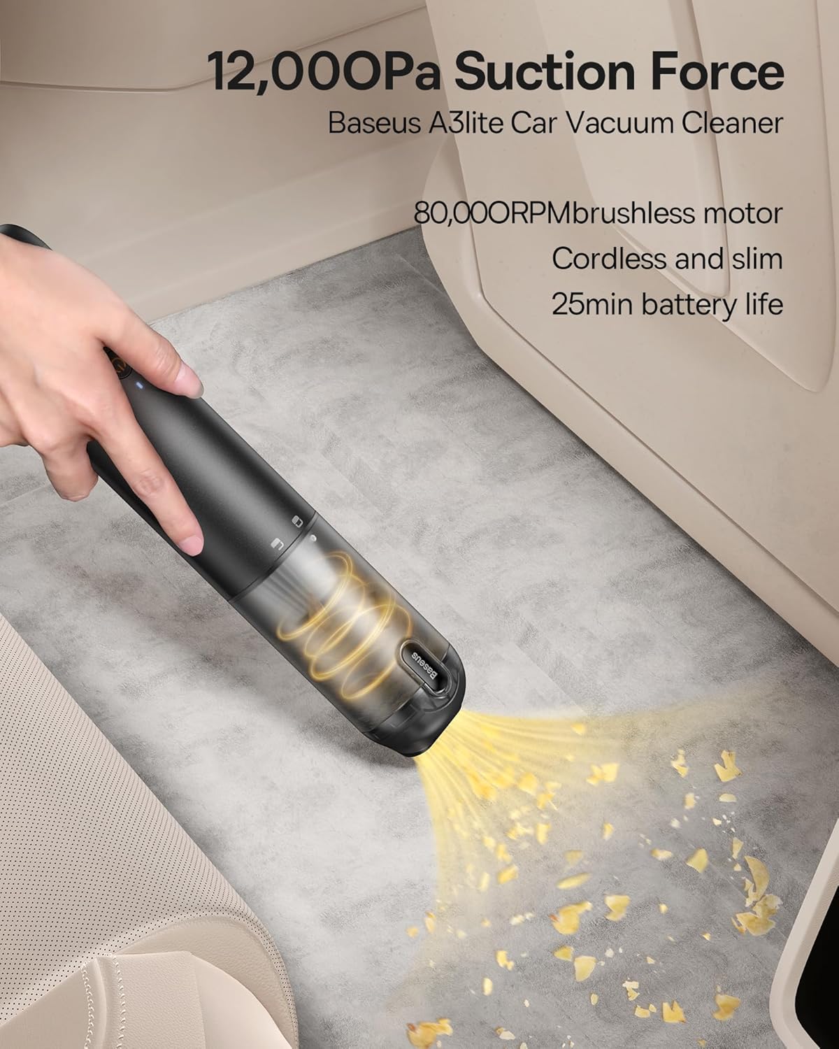 Baseus A3Lite Portable Car Vacuum Cleaner - Image 2