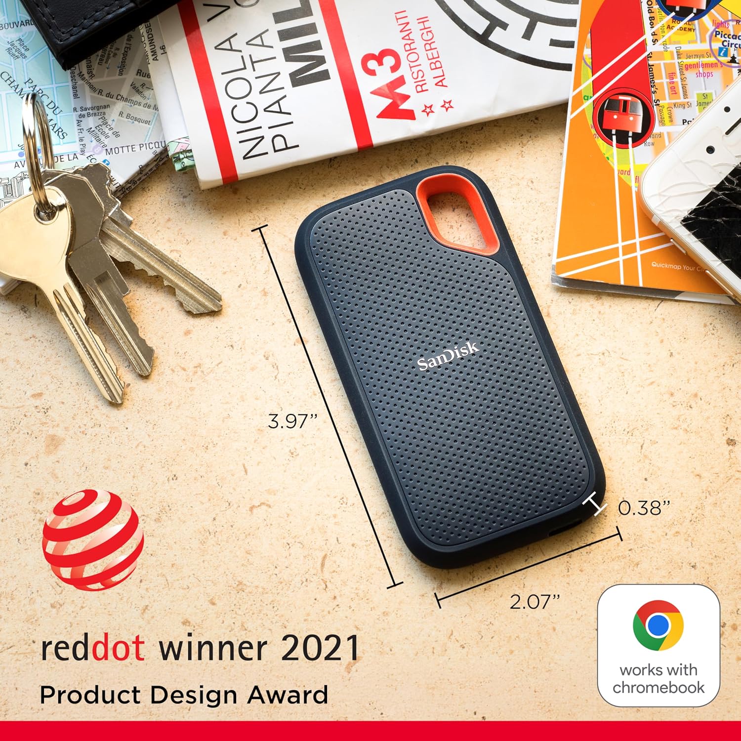 SanDisk Extreme Portable SSD E61 V2 1TB USB 3.2 Gen2 - Image 2