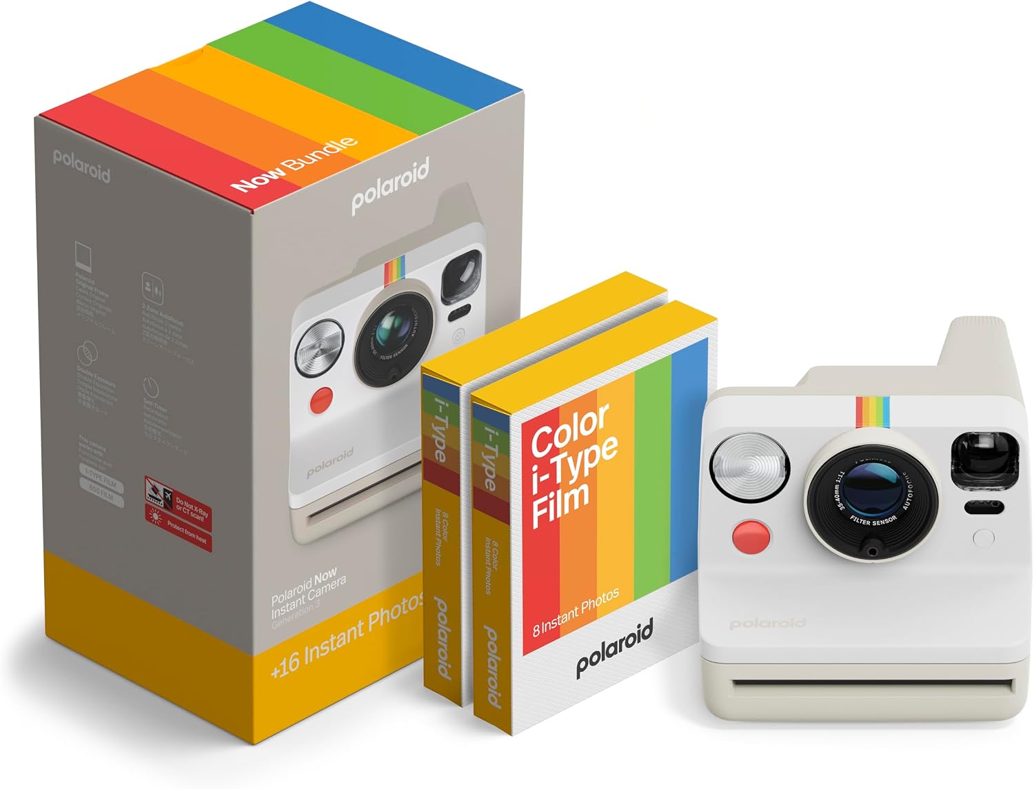 Polaroid Now+ Generation 3 White + Color Film Bundle (8 Photos)